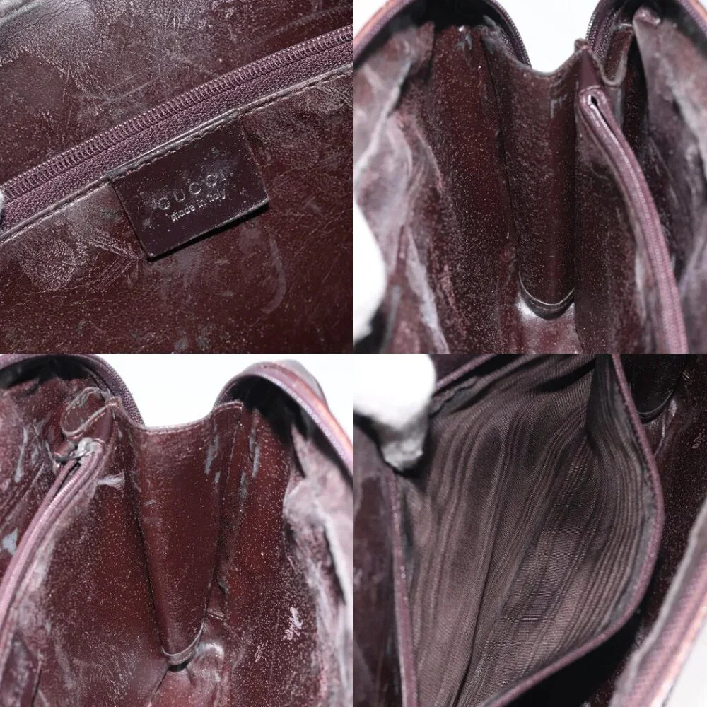 GUCCI Clutch Bag Leather Black Silver 018 0040 Auth ep9261 - Picture 13 of 14